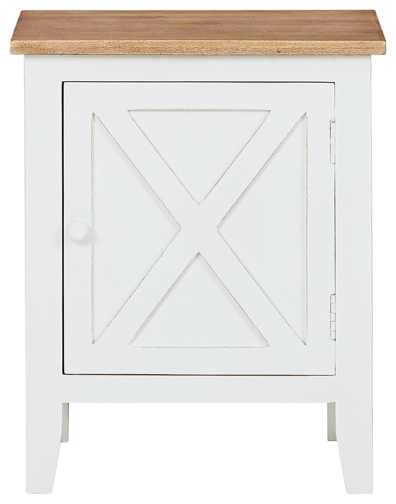 Gylesburg White Brown Accent Cabinet