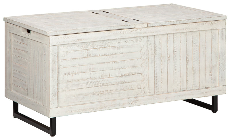 Coltport Distressed White Storage Trunk