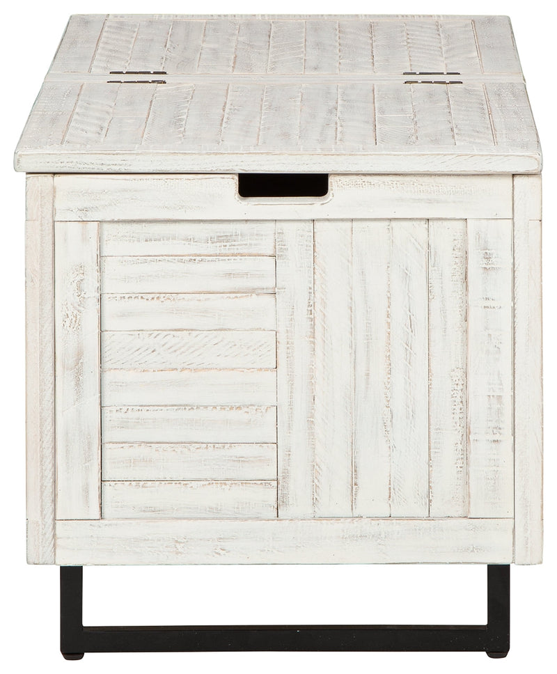 Coltport Distressed White Storage Trunk