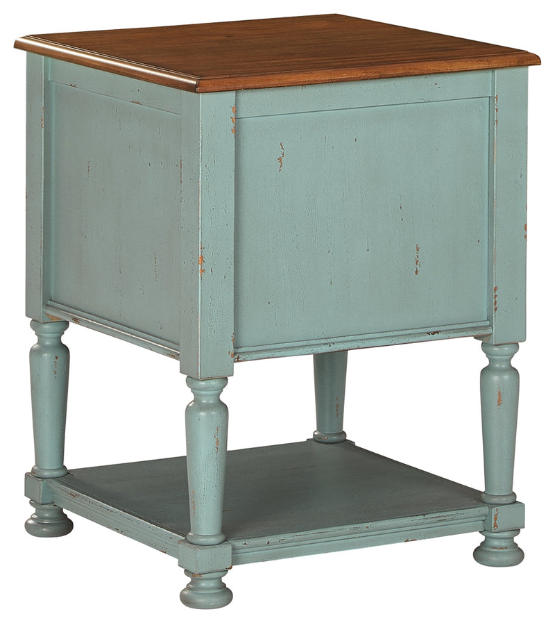 Mirimyn Teal Brown Accent Cabinet