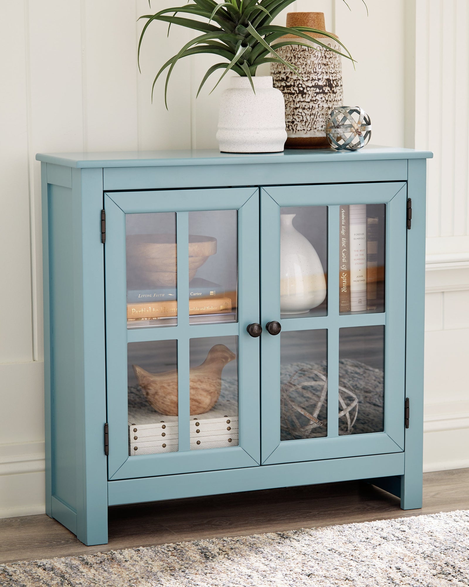 Nalinwood Teal Accent Cabinet