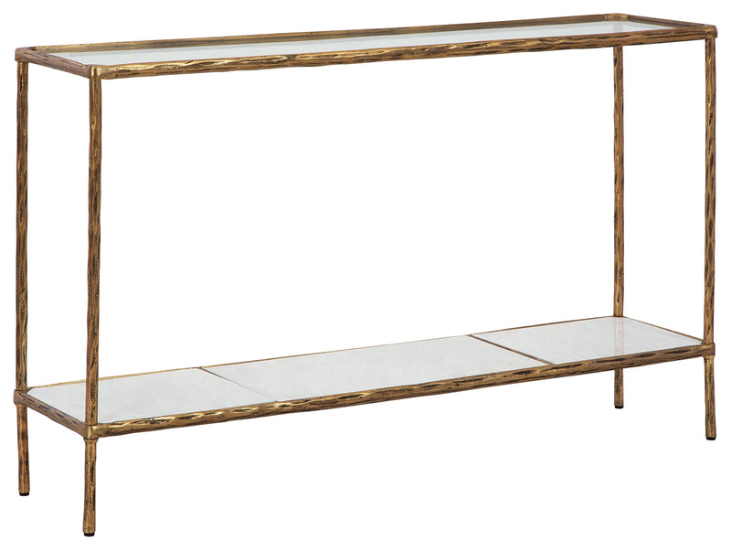 Ryandale Antique Brass Finish Console Sofa Table