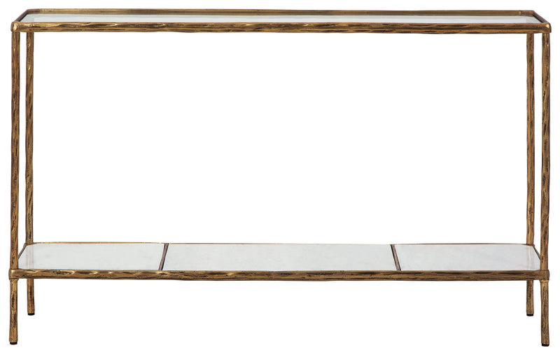 Ryandale Antique Brass Finish Console Sofa Table