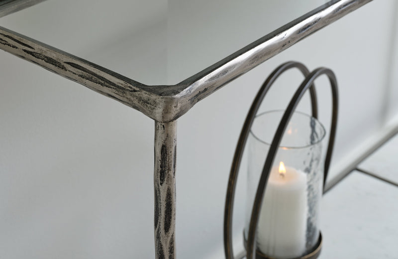 Ryandale Antique Pewter Finish Console Sofa Table