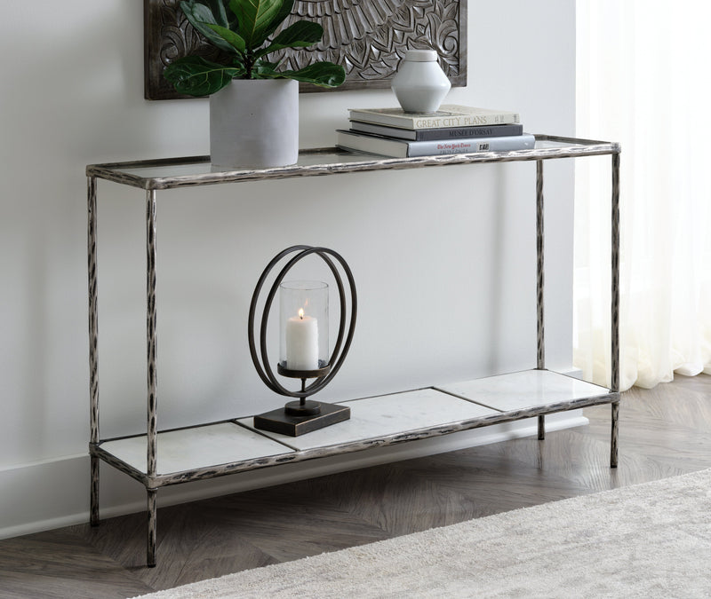 Ryandale Antique Pewter Finish Console Sofa Table