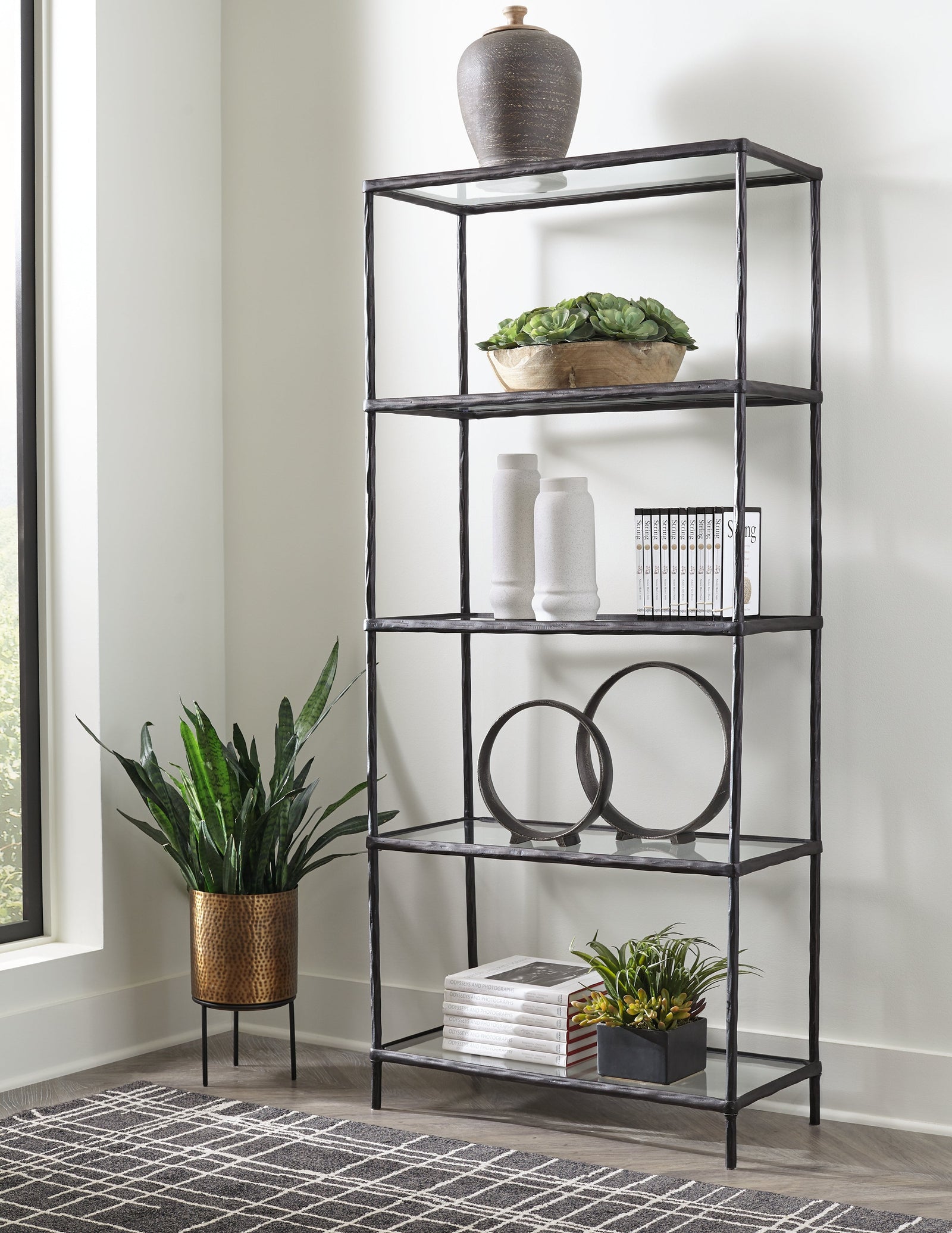 Ryandale Antique Black Bookcase