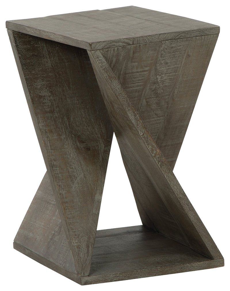 Zalemont Distressed Gray Accent Table