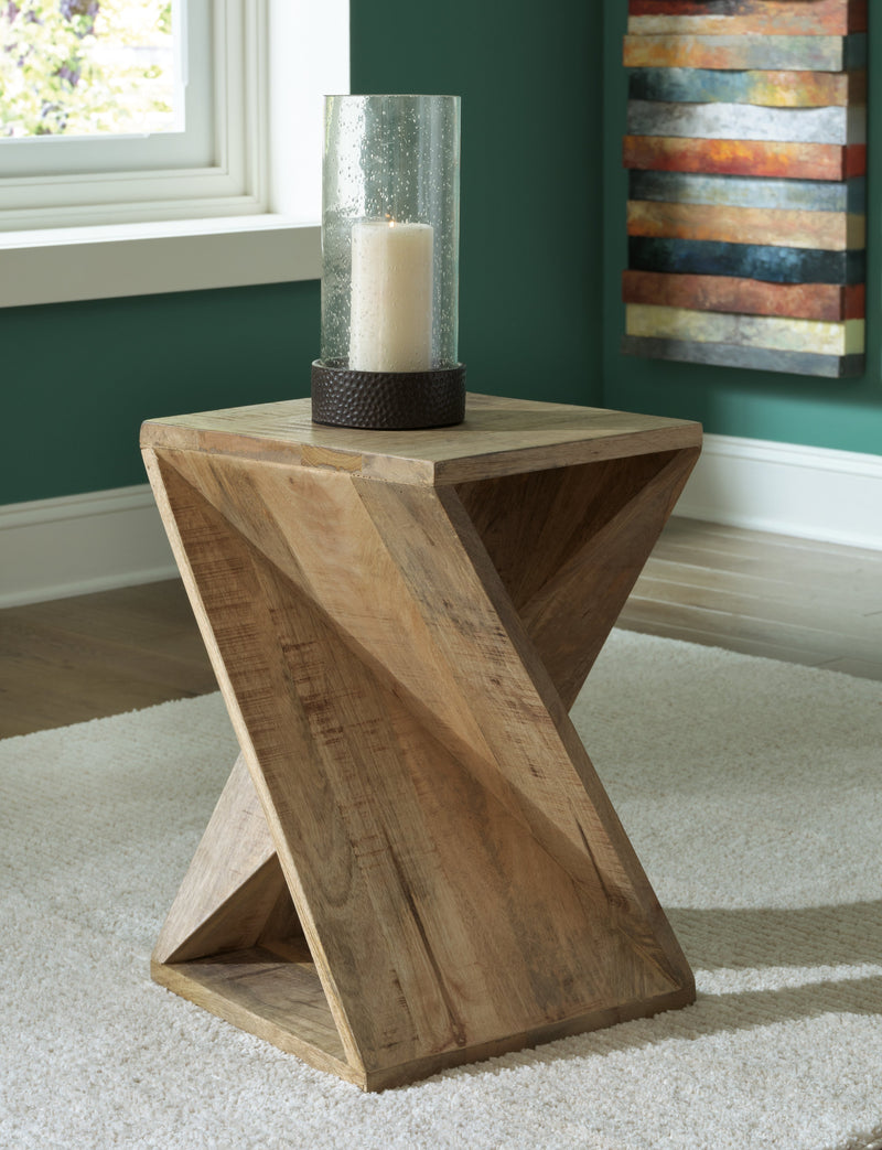 Zalemont Distressed Brown Accent Table