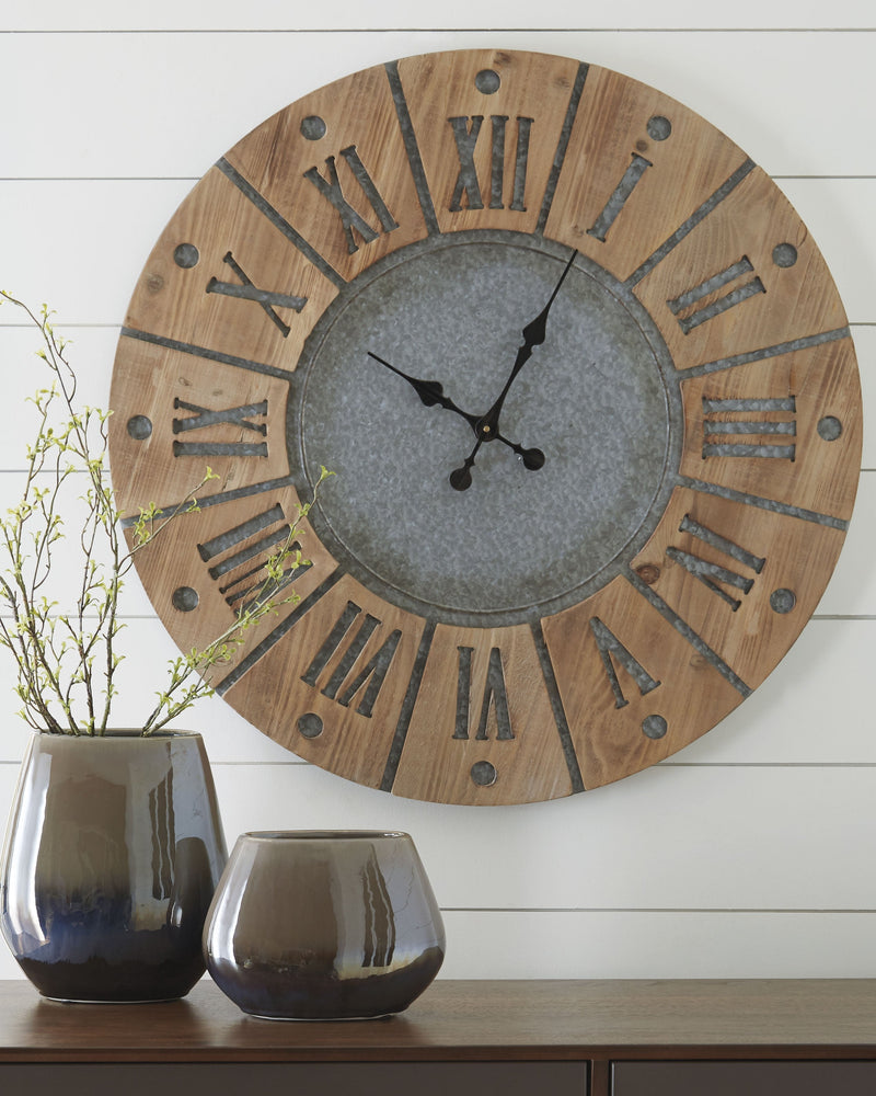 Payson Antique Gray Natural Wall Clock