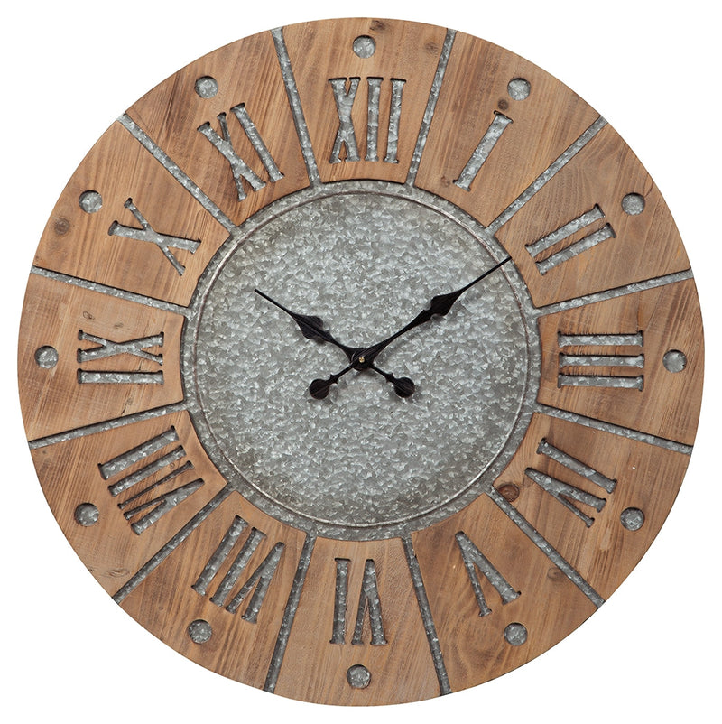 Payson Antique Gray Natural Wall Clock