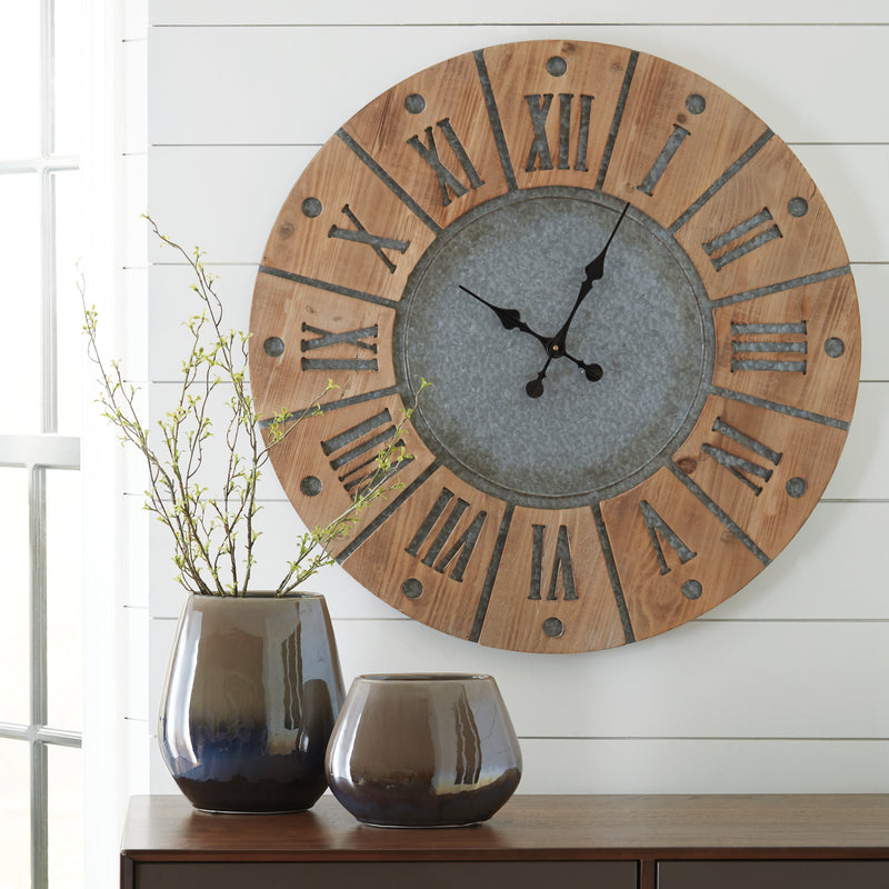 Payson Antique Gray Natural Wall Clock