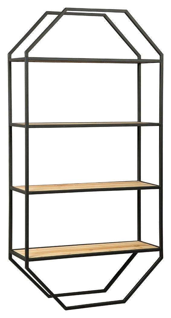 Elea Black Natural Wall Shelf