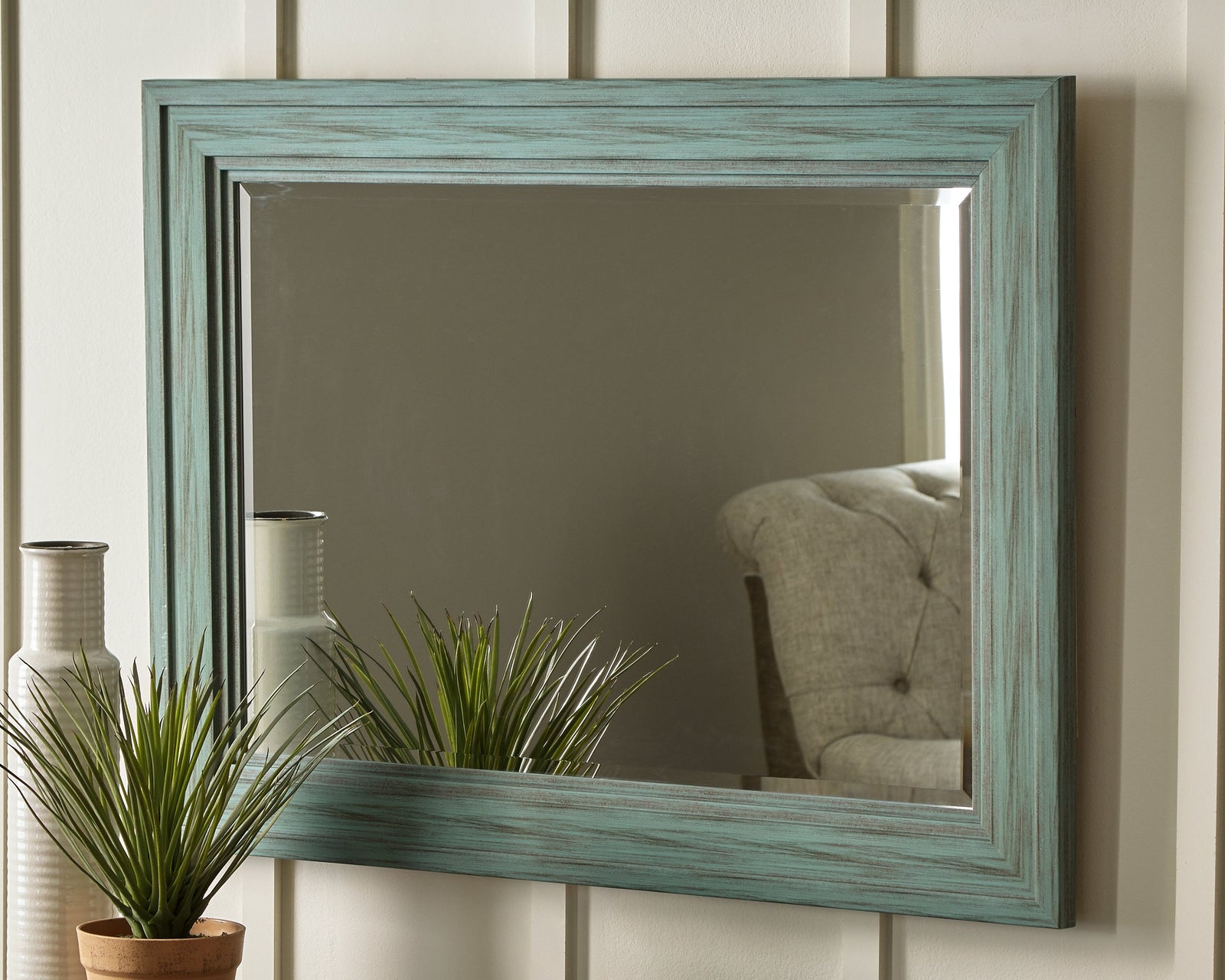 Jacee Antique Teal Accent Mirror