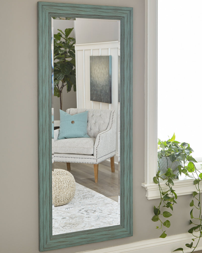 Jacee Antique Teal Floor Mirror