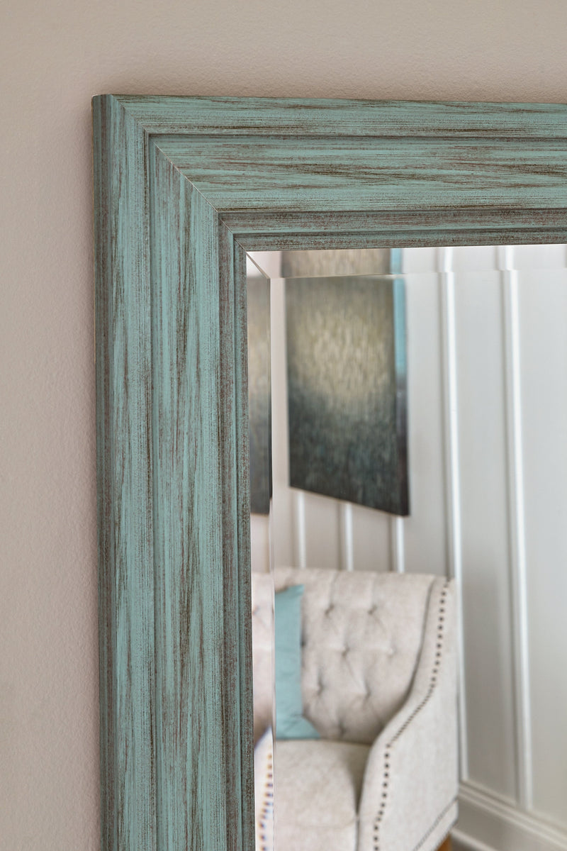 Jacee Antique Teal Floor Mirror