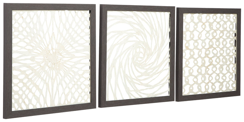 Odella Antique Gray Cream Wall Decor (Set of 3)