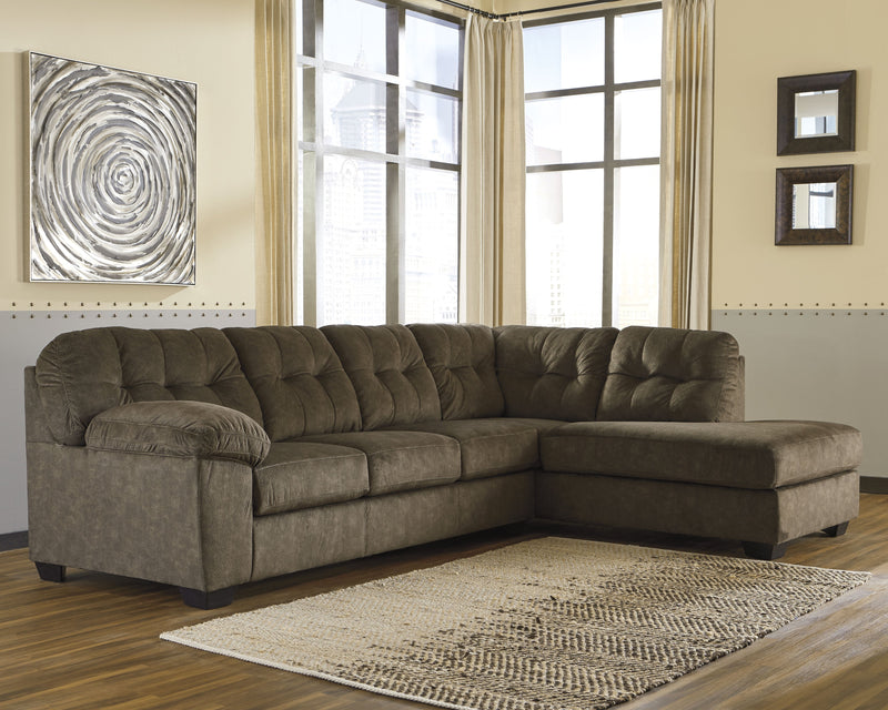 Accrington Earth Microfiber 2-Piece Sectional With Chaise