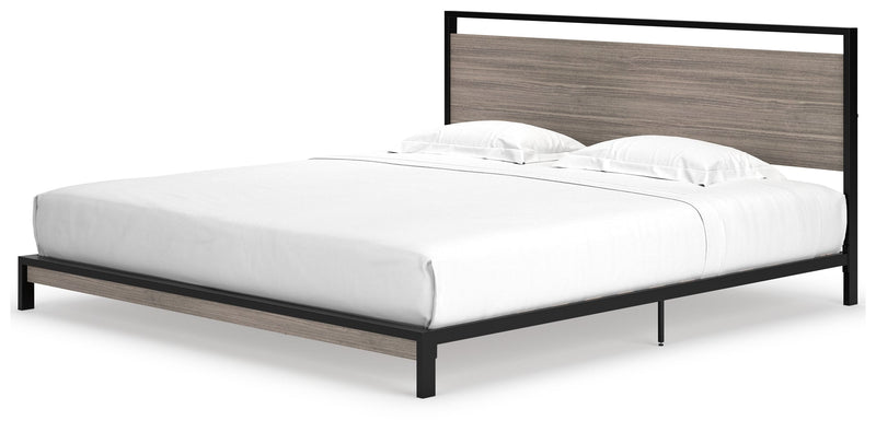 Dontally Gray Black King Platform Bed