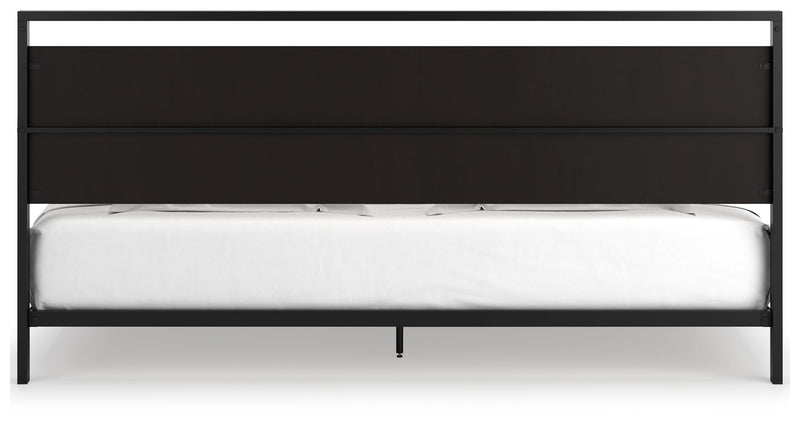 Dontally Gray Black King Platform Bed