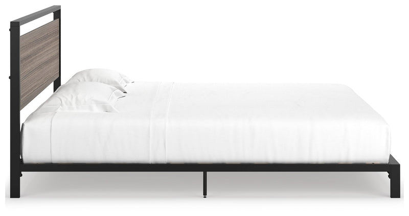 Dontally Gray Black King Platform Bed