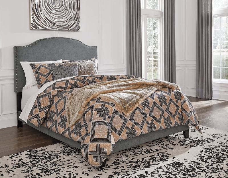 Adelloni Gray King Upholstered Bed