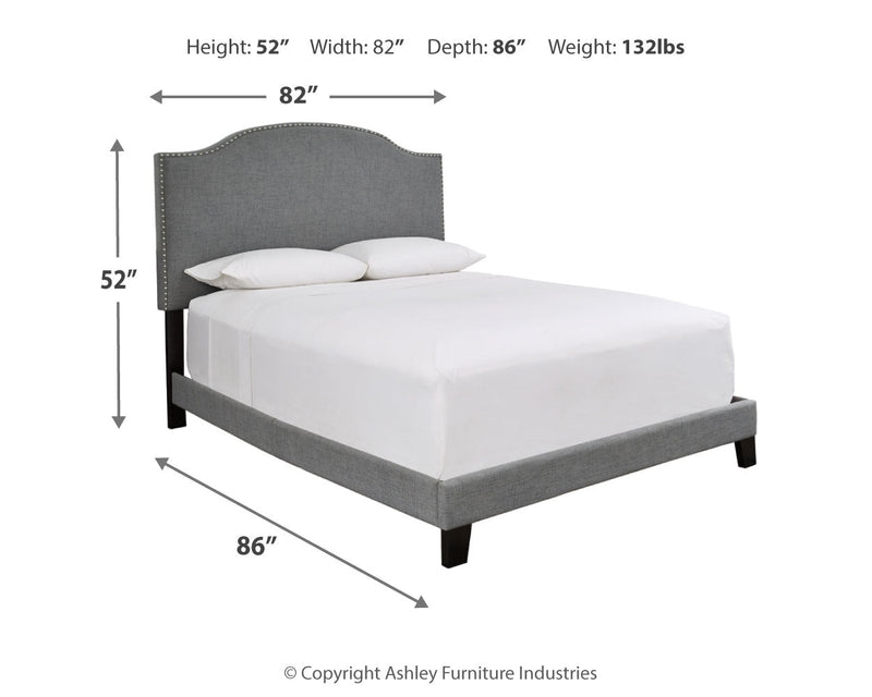 Adelloni Gray King Upholstered Bed