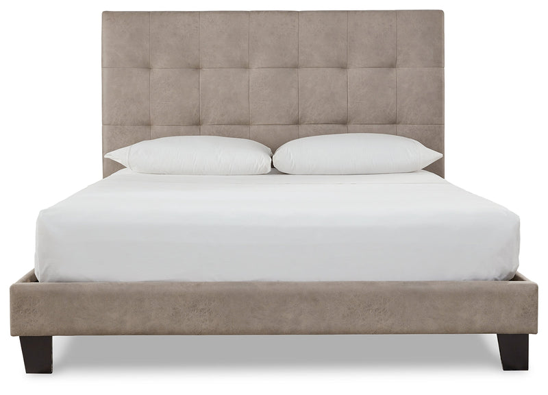 Adelloni Light Brown Queen Upholstered Bed