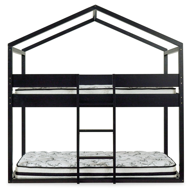 Flannibrook Black Twin Over House Loft Bed