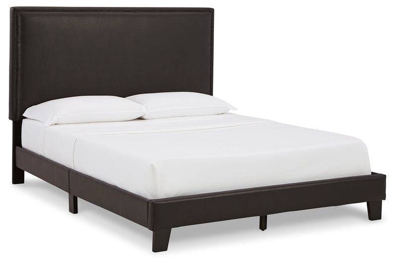 Mesling Dark Brown Queen Upholstered Bed