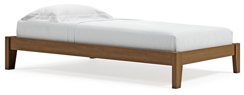 Tannally Light Brown Twin Platform Bed