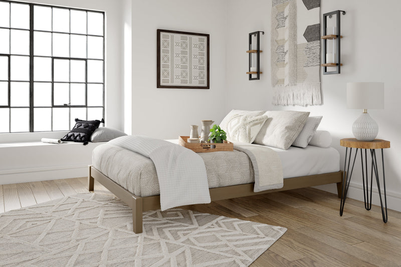 Tannally Light Brown Queen Platform Bed