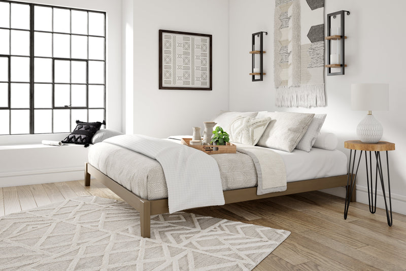 Tannally Light Brown King Platform Bed