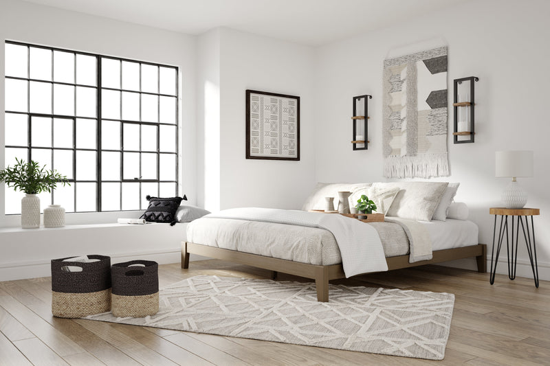 Tannally Light Brown King Platform Bed