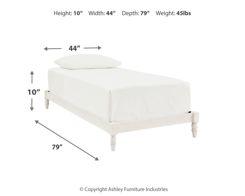 Tannally White Twin Platform Bed