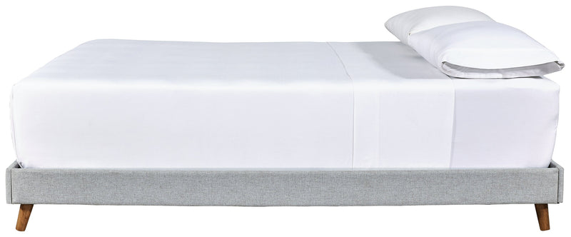 Tannally Beige Queen Upholstered Platform Bed