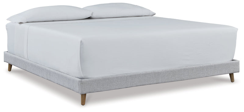 Tannally Beige King Upholstered Platform Bed