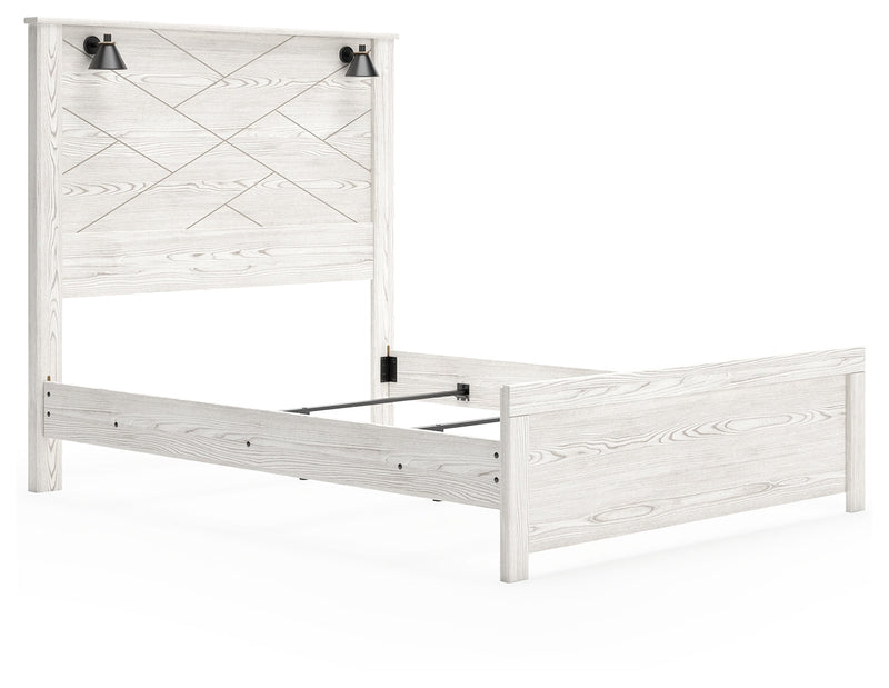 Gerridan White Gray Queen Panel Bed