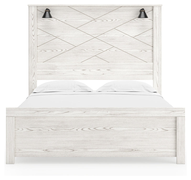 Gerridan White Gray Queen Panel Bed