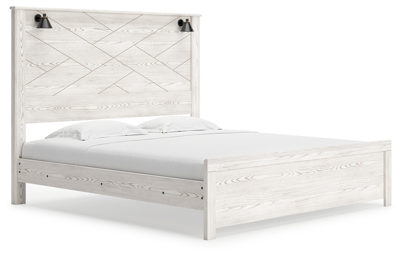 Gerridan White Gray King Panel Bed