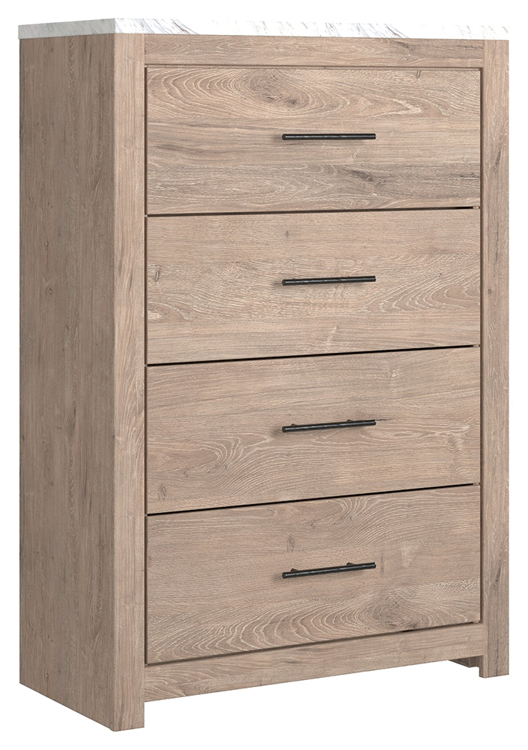 Senniberg Light Brown White Chest Of Drawers