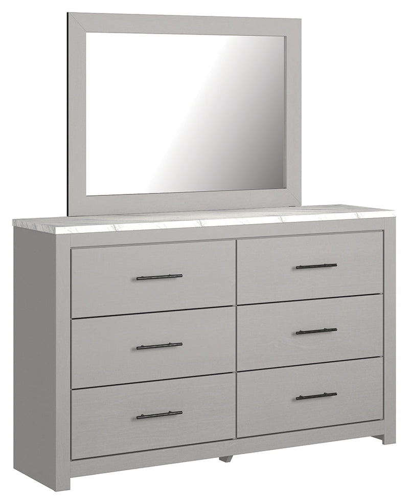 Cottonburg Light Gray White Dresser And Mirror