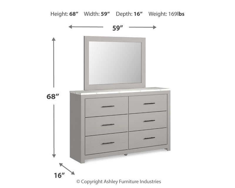 Cottonburg Light Gray White Dresser And Mirror