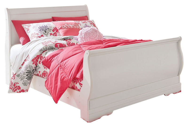 Anarasia White Full Sleigh Bed