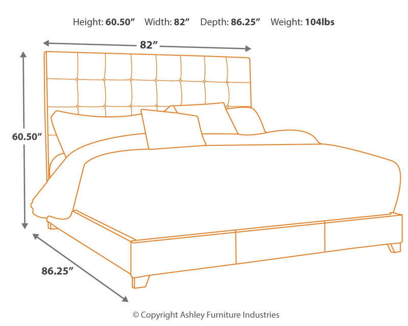 Dolante Beige King Upholstered Bed