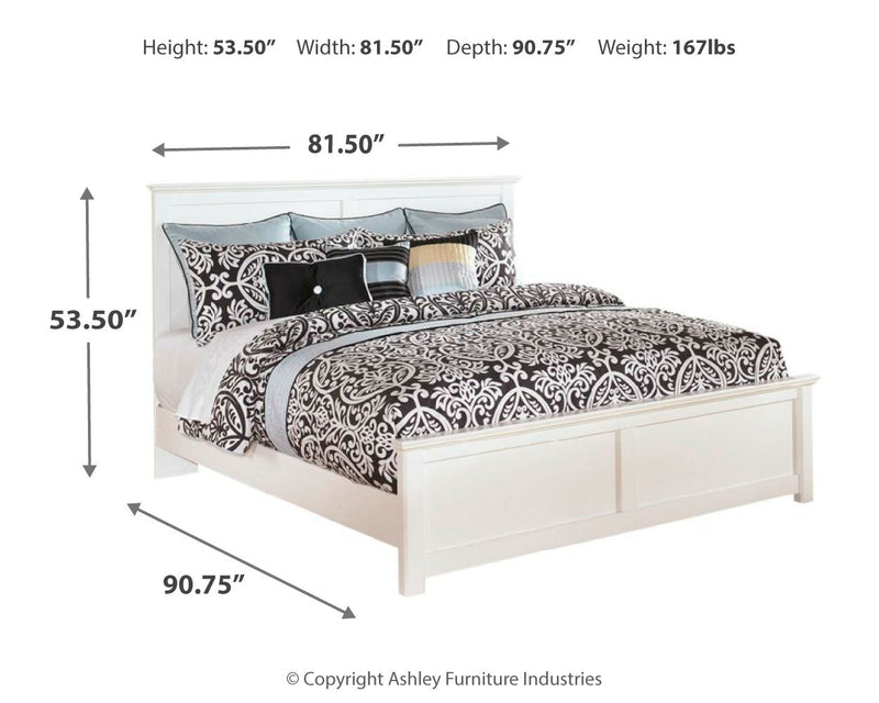 Bostwick Shoals White King Panel Bed