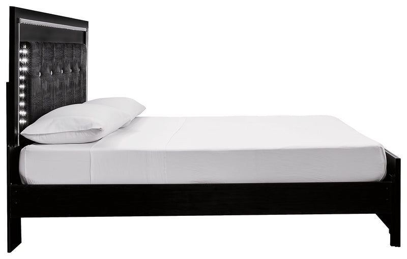 Kaydell Black King Upholstered Panel Bed