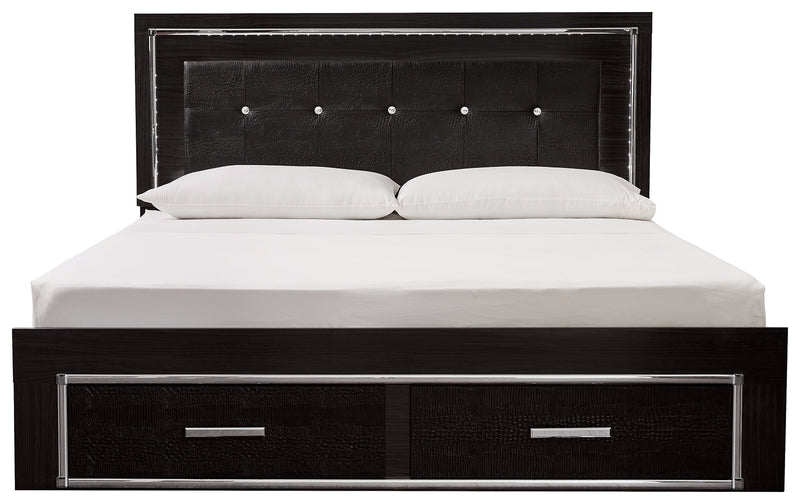 Kaydell Black King Panel Bed With Storage