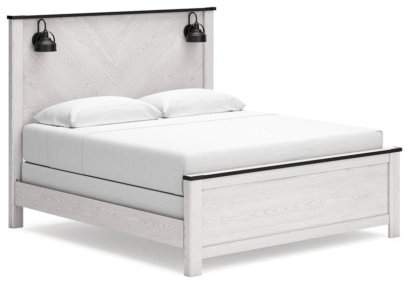 Schoenberg White King Panel Bed