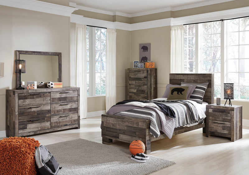 Derekson Multi Gray Twin Panel Bed