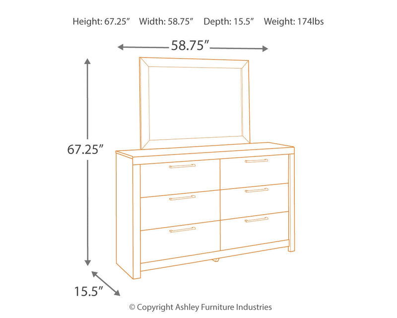 Derekson Multi Gray Dresser And Mirror